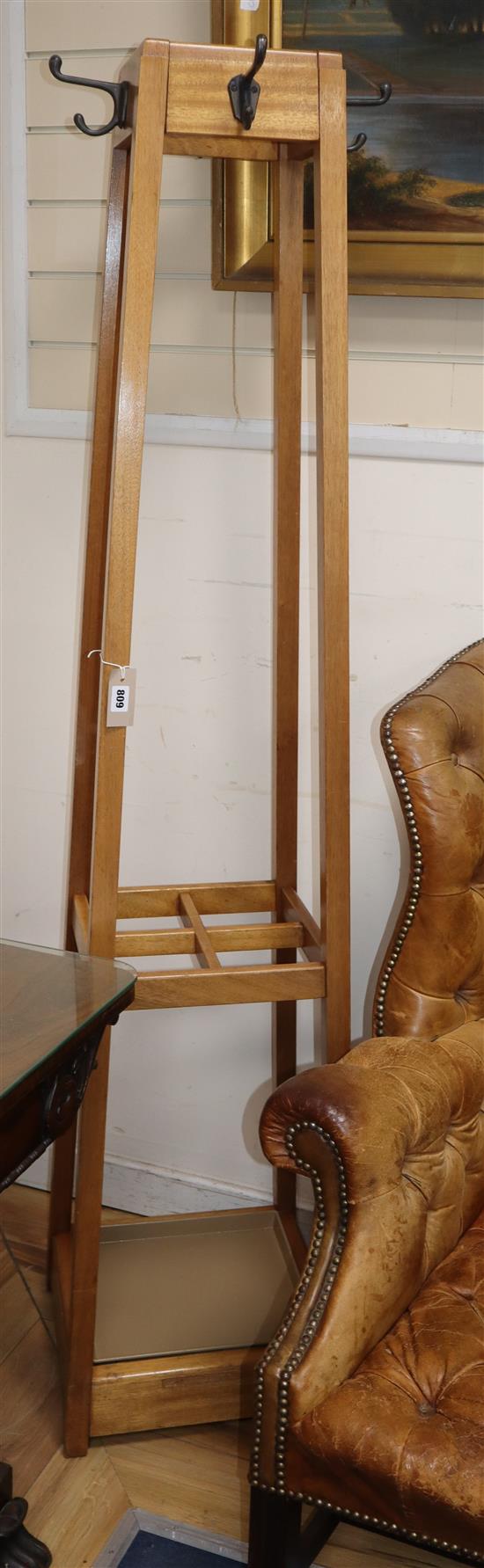 A hall stand, stamped Lord Roberts Workshops 1956, from Lewes Prison H.178cm